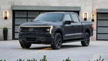 2024 F-150 Lightning  Platinum Black exterior front three-quarter view driver side