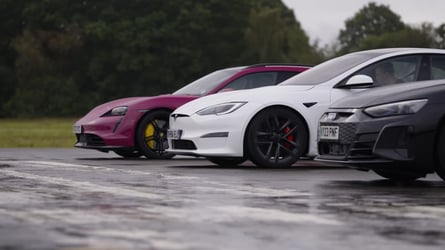 See Tesla Model S Plaid Track Pack Take On Taycan Turbo S, Audi RS e-Tron GT